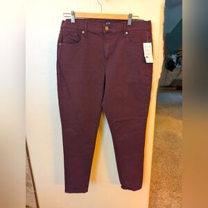 NWT GAP Denim Sculpt Mid-Rise Skinny Merlot Pants